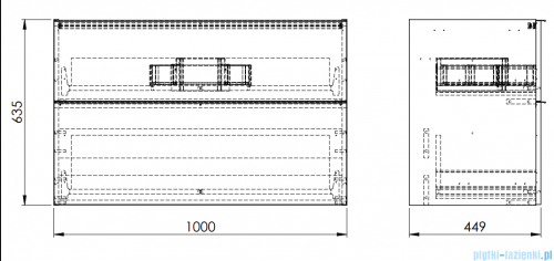 Elita Look szafka z umywalką 100x63x45cm czarny mat 168107/145855