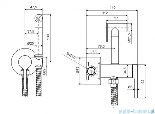 Excellent Pi bateria bidetowa biały mat AREX.1204WH