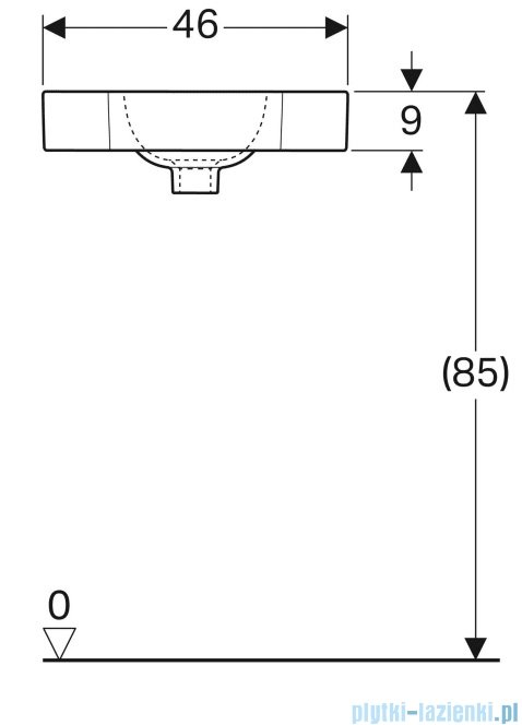 Geberit iCon umywalka narożna 46 cm z otworem bez przelewu  124729000