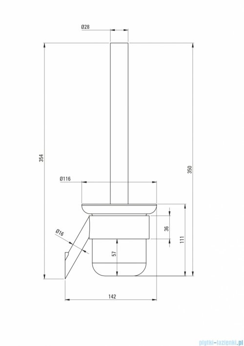 Deante SILIA Szczotka WC wisząca stal szczotkowana ADI_F711