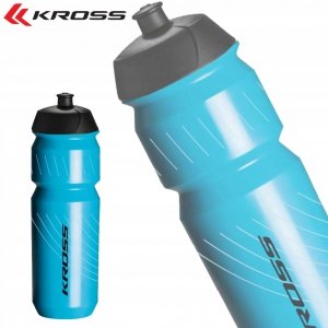 Zestaw Bidon Kross FRESH 750 ml niebieski + koszyk KROSS czarny