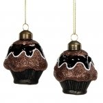 Bombka / zawieszka na choinkę - Vintage Cupcake - komplet 2 szt.