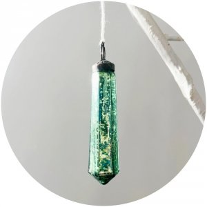 Bombka szklana Belldeco - kryształ 9 cm zielony