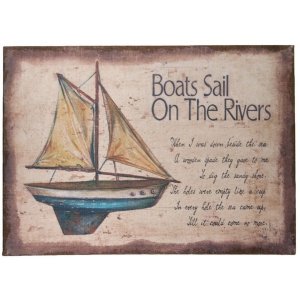 Obraz z żaglówką - Boats Sail On The Rivers - niebieski