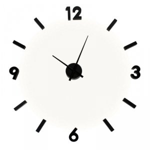 Zegar przyklejany na ścianę - EVA - czarny 