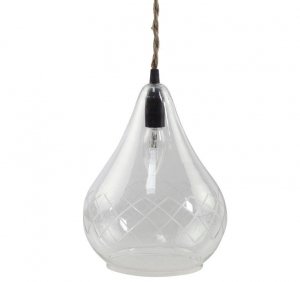 Lampa sufitowa Chic Antique szklana romby - H28/Ø19 cm