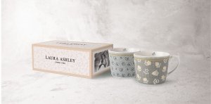 Laura Ashley Tea Grey Collectables - komplet 2 kubków 280 ml