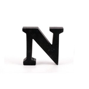 Litera ozdobna mała - N - czarna