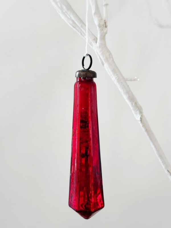 Bombka szklana Belldeco - kryształ czerwony 13 cm