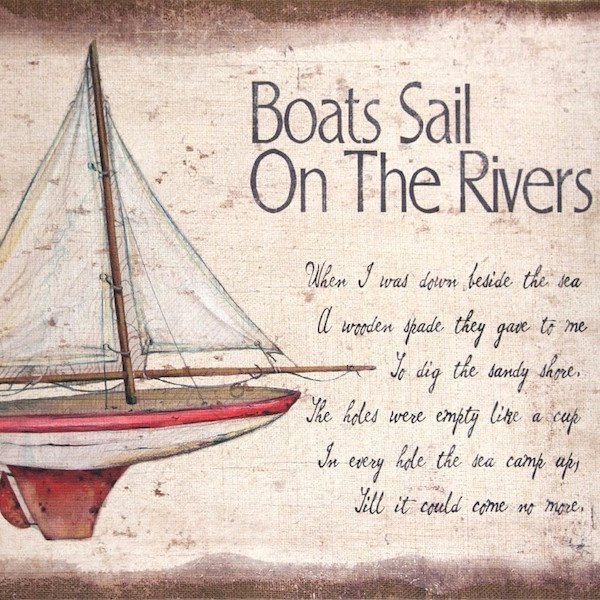Obraz z żaglówką - Boats Sail On The Rivers - czerwony