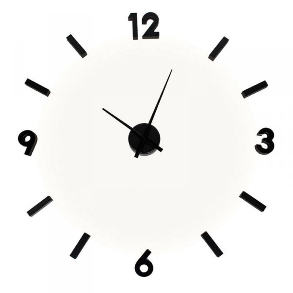 Zegar przyklejany na ścianę - EVA - czarny