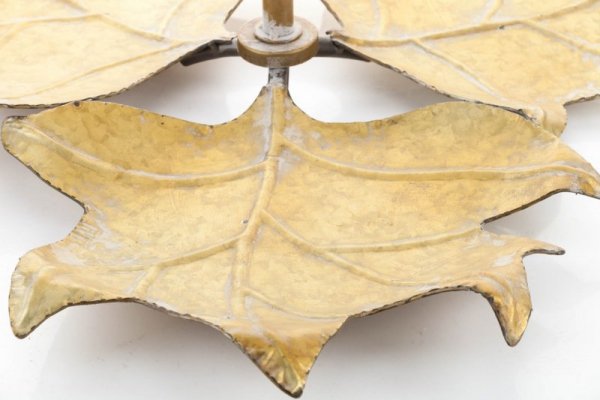 Etażerka metalowa liście Meisa Aluro złota - wys. 32,5 cm	