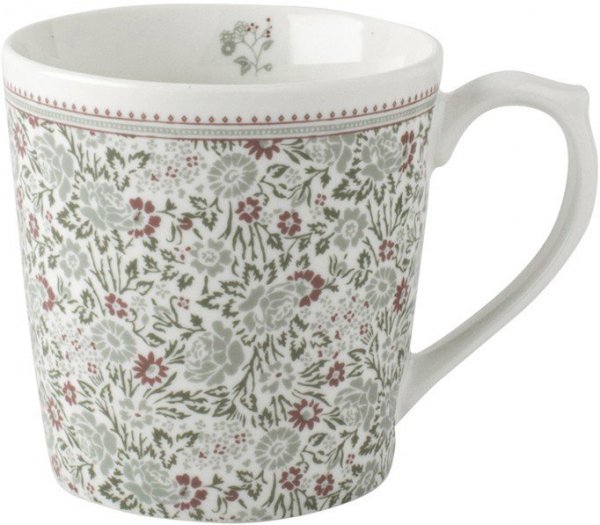 Laura Ashley Wild Clematis kubek porcelanowy 200 ml zielono-bordowe kwiatki