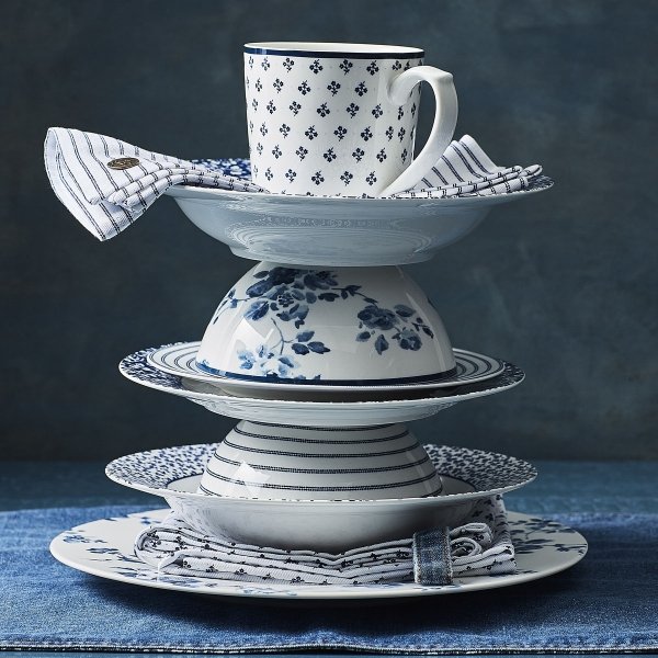 Laura Ashley BLUEPRINT - talerz głęboki 22 cm - SWEET ALLYSUM