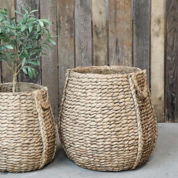Chic Antique donica faktura rattanu - H45,5/Ø47 cm