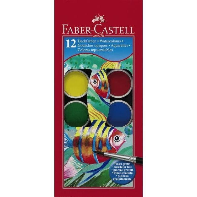 Farby plakatowe 12 kolorów 20ml 121050 FABER-CASTELL