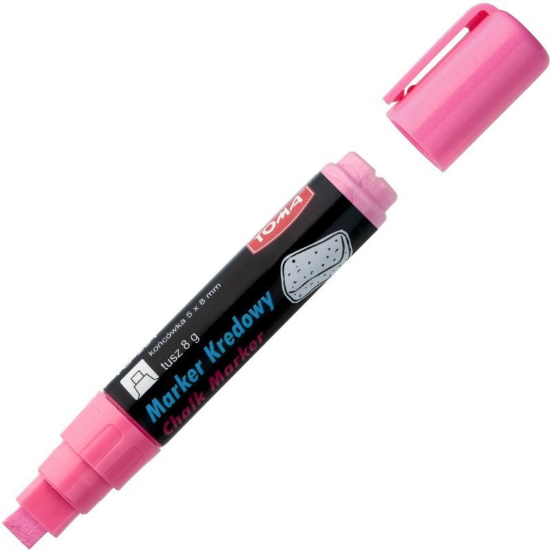 Marker kredowy końcówka 8x5mm różowy TO-291 82 TOMA