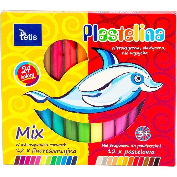 Plastelina 24 kolory 15g KP004-G TETIS