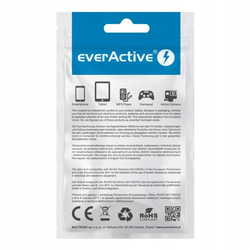 Kabel USB-A -&gt; USB-C 1m 3A pleciony szary EVERACTIVE (CBB-1CG)