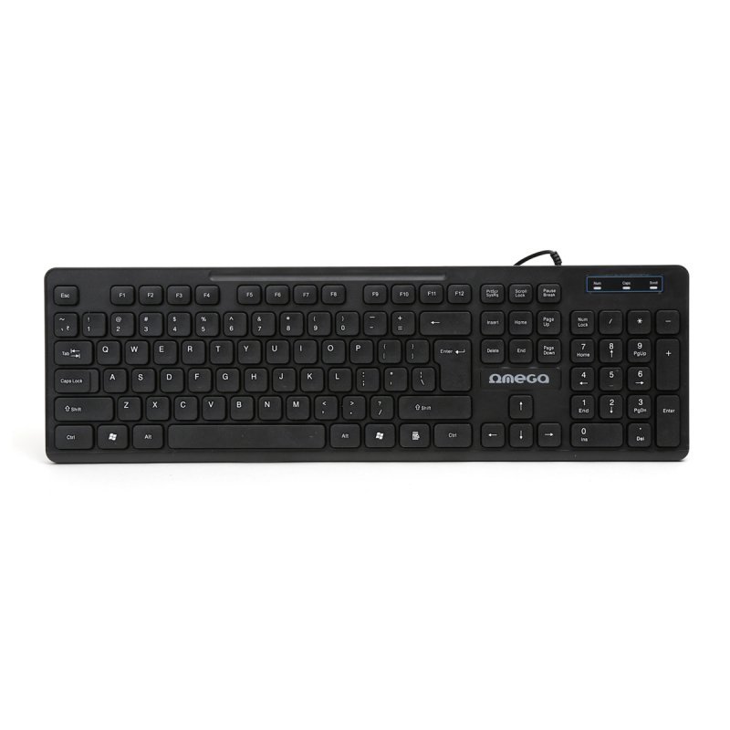 Klawiatura przewodowa WIRED USB US czarna OMEGA (45687)