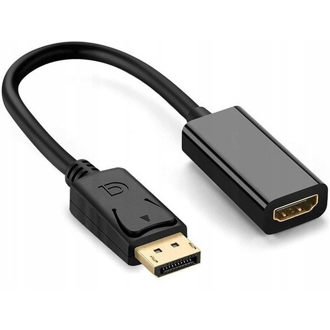 Adapter DisplayPort (M) -&gt; HDMI (F) czarny BULK