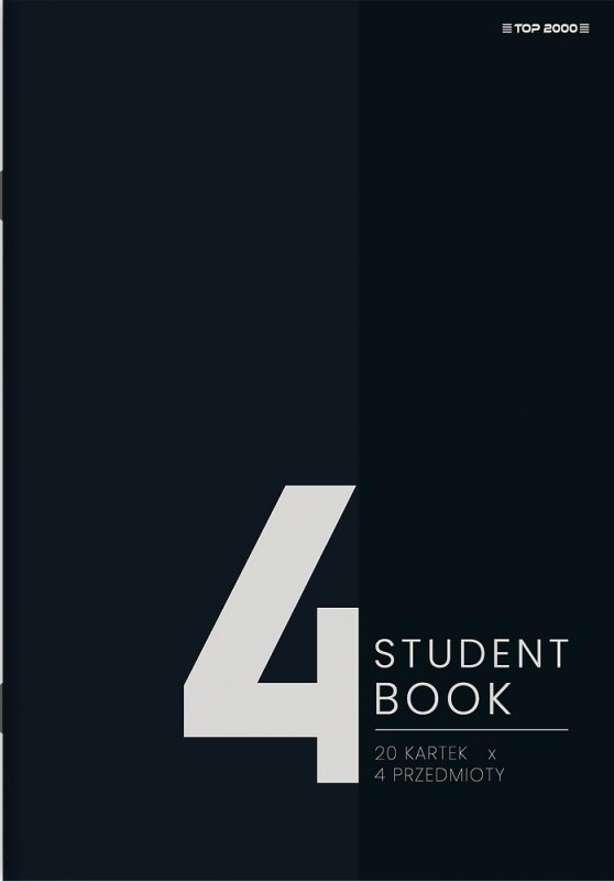 Zeszyt A5 80k kratka 4 przedmioty STUDENT BOOK 400181906 TOP 2000