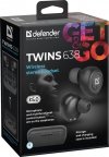 DEFENDER SŁUCHAWKI BEZPRZEWODOWE Z MIKROFONEM TWS TWINS 638 CZARNE 63638