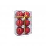 Bombki choinkowe 8cm kpl 6 szt CZERWONE W3