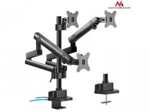Uchwyt biurkowy na 3 monitory Maclean MC-811 17-27 3x7kg vesa 75x75 oraz 100x100 2x USB 3.0