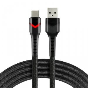 Kabel USB -> USB-C everActive CBB-1CBR 1m 3A RGB LED czarny