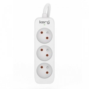 Przedłużacz KERG M02383 3-gniazdowy 1,5m 3×1,0mm2 H05VV-F 10A/250V biały