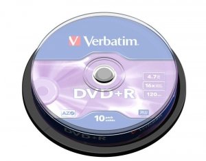 DVD+R Verbatim 16x 4.7GB (Cake 10) MATT SILVER - USZ OPAK