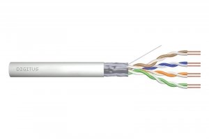 Kabel teleinformatyczny instalacyjny DIGITUS kat.5e, F/UTP, Eca, drut, AWG 24/1, PVC, 305m, szary, karton