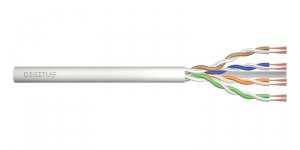Kabel teleinformatyczny patchcordowy DIGITUS kat.6, U/UTP, linka, AWG 26/7, LSOH, 305m, szary, karton