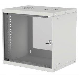 Szafa wisząca Intellinet BASIC, 9U, 540x400, Rack 19, szklane drzwi, FLATPACK, szara