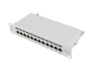 Patch panel Lanberg PPF5-9012-S 12 port 1U 10 kat.5e ekranowany szary