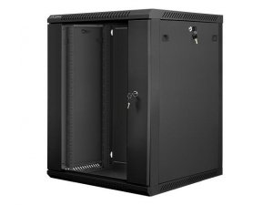 Szafa instalacyjna Rack wisząca 19 15U 600x600 czarna Lanberg (flat pack)