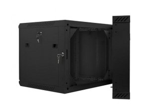 Szafa instalacyjna Rack dwusekcyjna wisząca 19 9U 600x600 czarna Lanberg (flat pack)