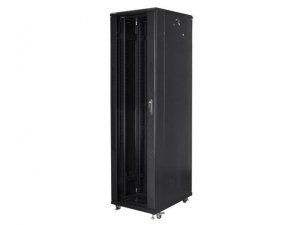 Szafa instalacyjna Rack stojąca 19 37U 800x800 Drzwi Szklane czarna Lanberg (flat pack)
