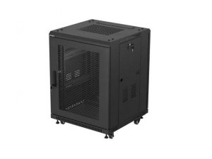 Szafa inastalacyjna rack Lanberg 19 15U 600x600 czarna drzwi perforowane (flat pack)