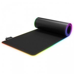 Podkładka pod mysz i klawiaturę Rampage MP-24 gamingowa 30x80cm RGB czarna - USZ OPAK