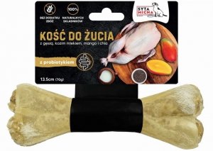 SYTA MICHA  -Kość do żucia dla psa na uspokojenie z kaczką i papają - 13,5cm