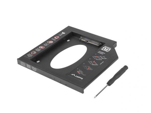 Adapter HDD Lanberg ramka 5.25&quot; -&gt; 2.5&quot; SLIM 9.5mm HDD w miejsce CD/DVD