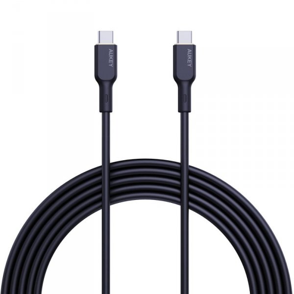 Kabel USB-C Aukey CB-SCC101 BKBK 2.0, PD, 100W, silikon, 1m