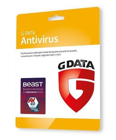 Oprogramowanie G DATA Antivirus 1PC 3lata karta-klucz