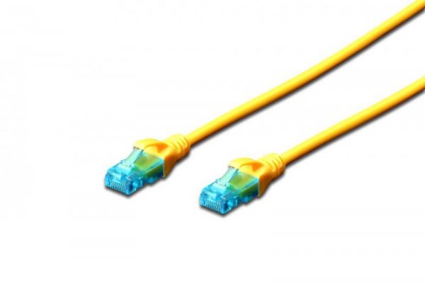 Patchcord DIGITUS UTP kat. 5e 0,25m PVC żółty