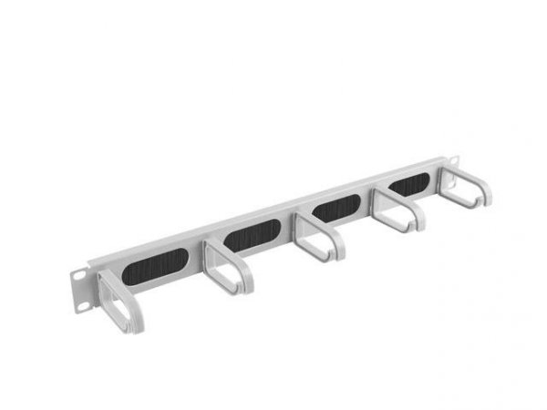 Organizer kabli Lanberg AK-1203-S 19&quot; 1U z 5 uchwytami panel szczotkowany - typ B szary