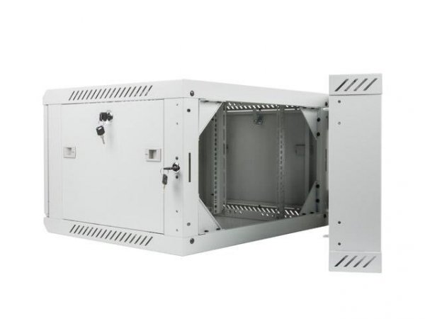 Szafa instalacyjna Rack dwusekcyjna wisząca 19&quot; 6U 600x600 szara Lanberg (flat pack)