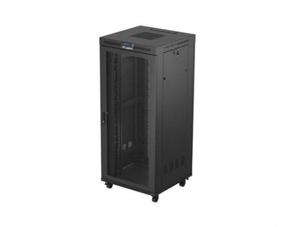 Szafa instalacyjna Rack Lanberg stojąca 19&quot; 37U 800x800 czarna drzwi performowane LCD (flat pack)