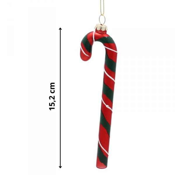 Eleganckie Ozdoby Świąteczne &quot;Czerwono-Zielona Laseczka Cukrowa&quot; z Szkła od Kamai Christmas Decoration®